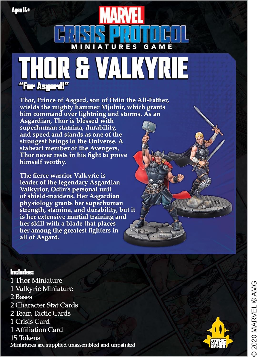 Atomic Mass Games , Marvel Crisis Protocol: Character Pack: Thor and Valkyrie , Miniatures Game , Ag