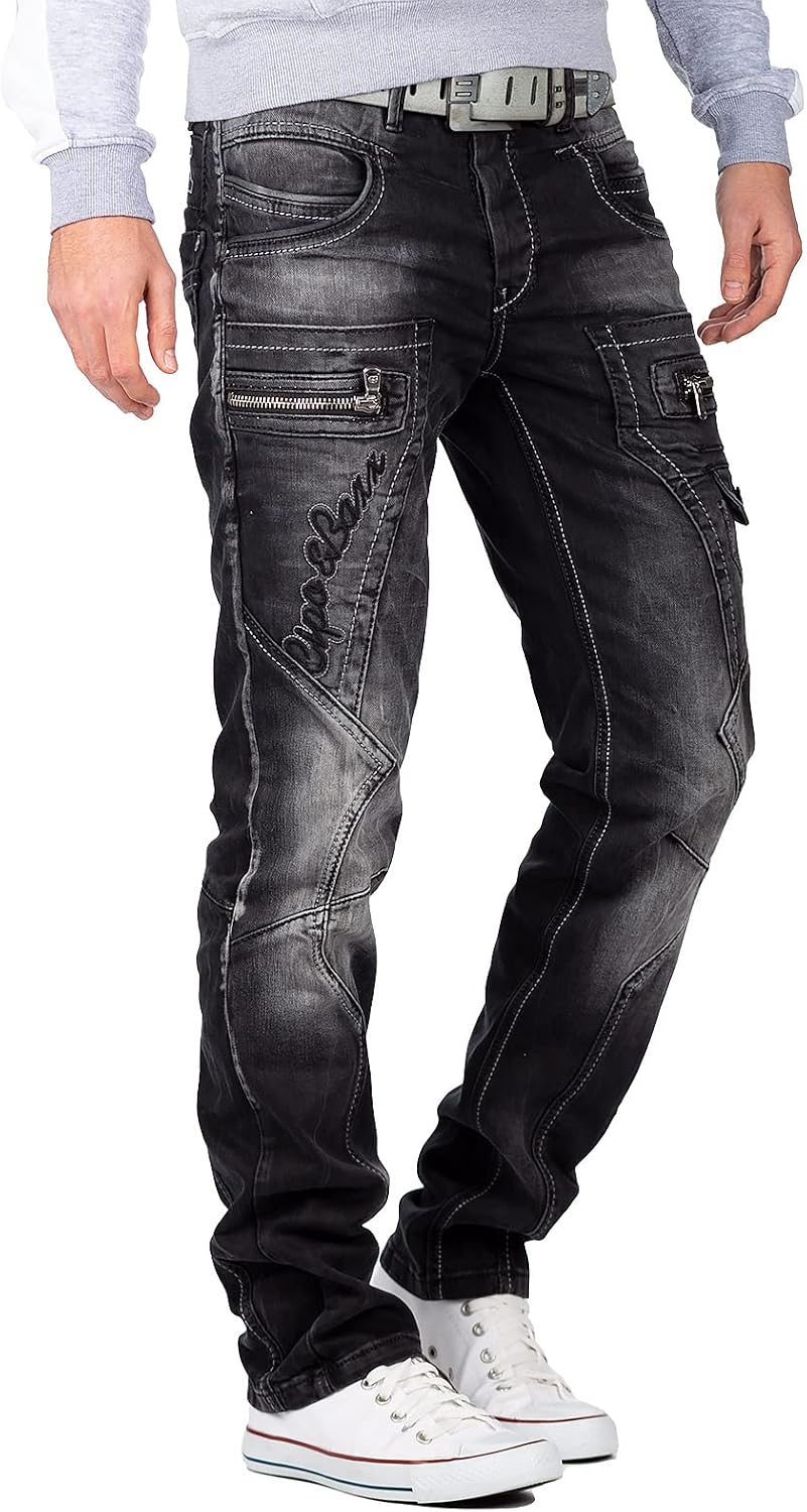 Cipo &amp; Baxx Herren Jeans in Regular &amp; Slim Fit im Biker- und Used-Look | Verschiedene Designs mit St