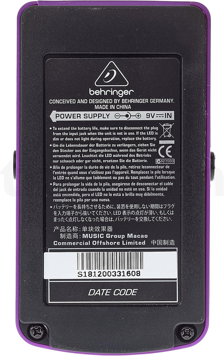 Behringer OVERDRIVE/DISTORTION OD300 2-Mode Overdrive/Distortion Effektpedal OVERDRIVE/DISTORTION OD