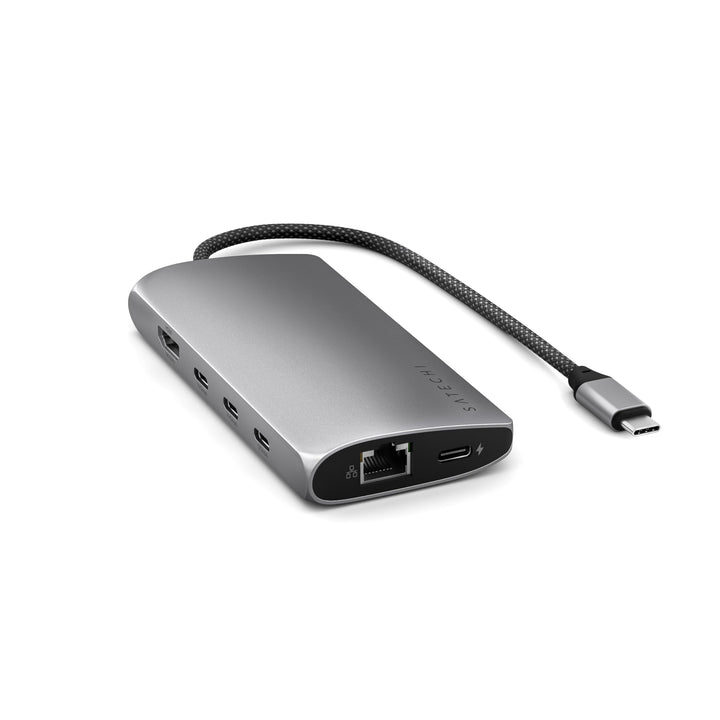 SATECHI 8-in-1 USB-C-Hub mit Ethernet, HDMI 8K@30Hz, 85 W PD-Ladefunktion, 4 x USB-C 10 Gbit/s, Date