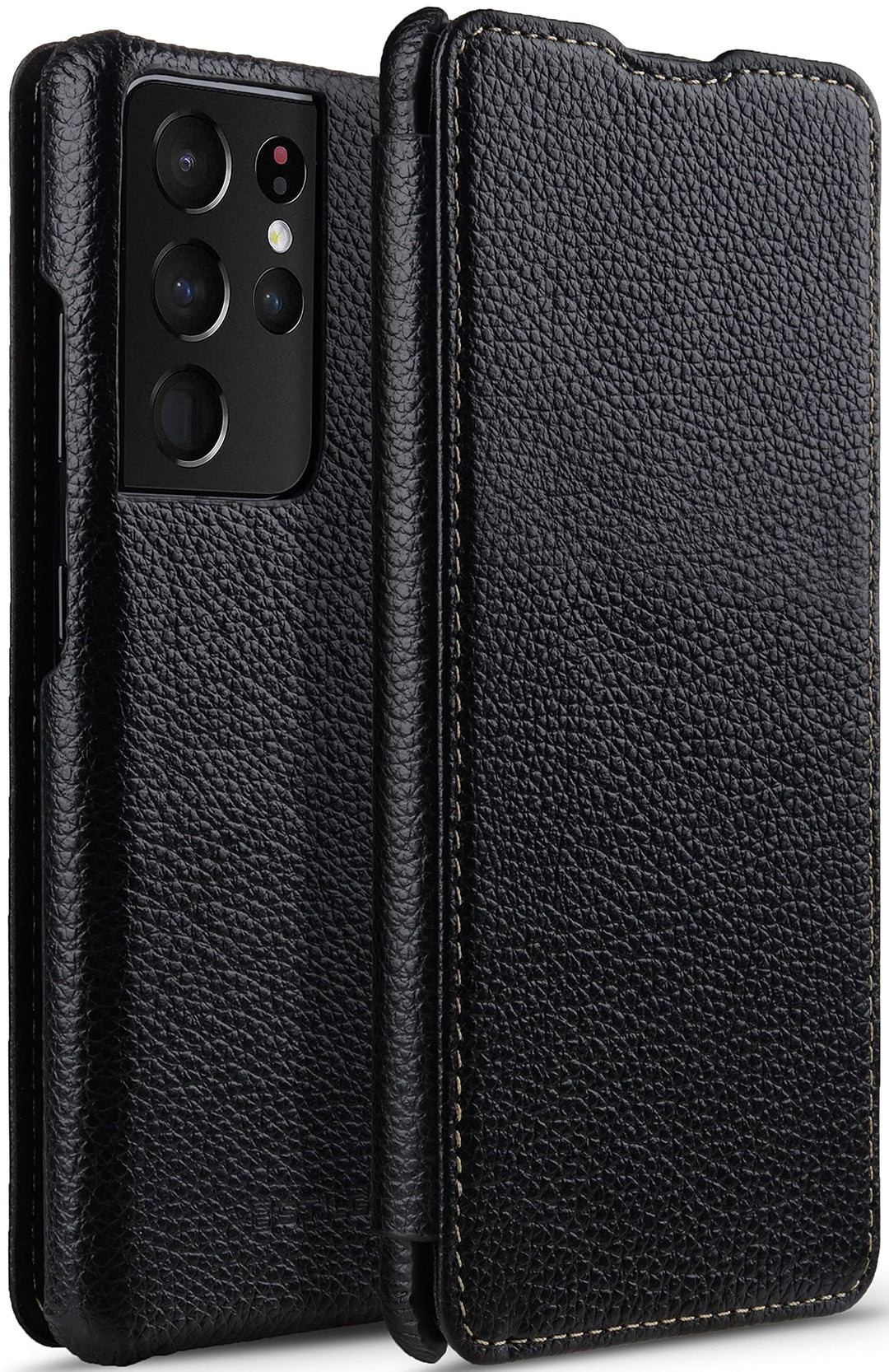 STILGUT Book Case kompatibel mit Samsung Galaxy S21 Ultra 5G Hülle aus Leder zum Klappen, Klapphülle