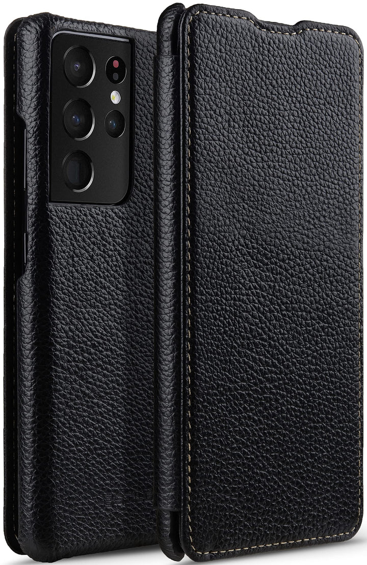STILGUT Book Case kompatibel mit Samsung Galaxy S21 Ultra 5G Hülle aus Leder zum Klappen, Klapphülle