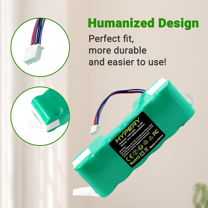 12V 5000mAh Ersatz NI-MH Akku für Ecovacs Deebot Ozmo 900, 901, 902, 907, 600, 610, M88, Deebot DE5G