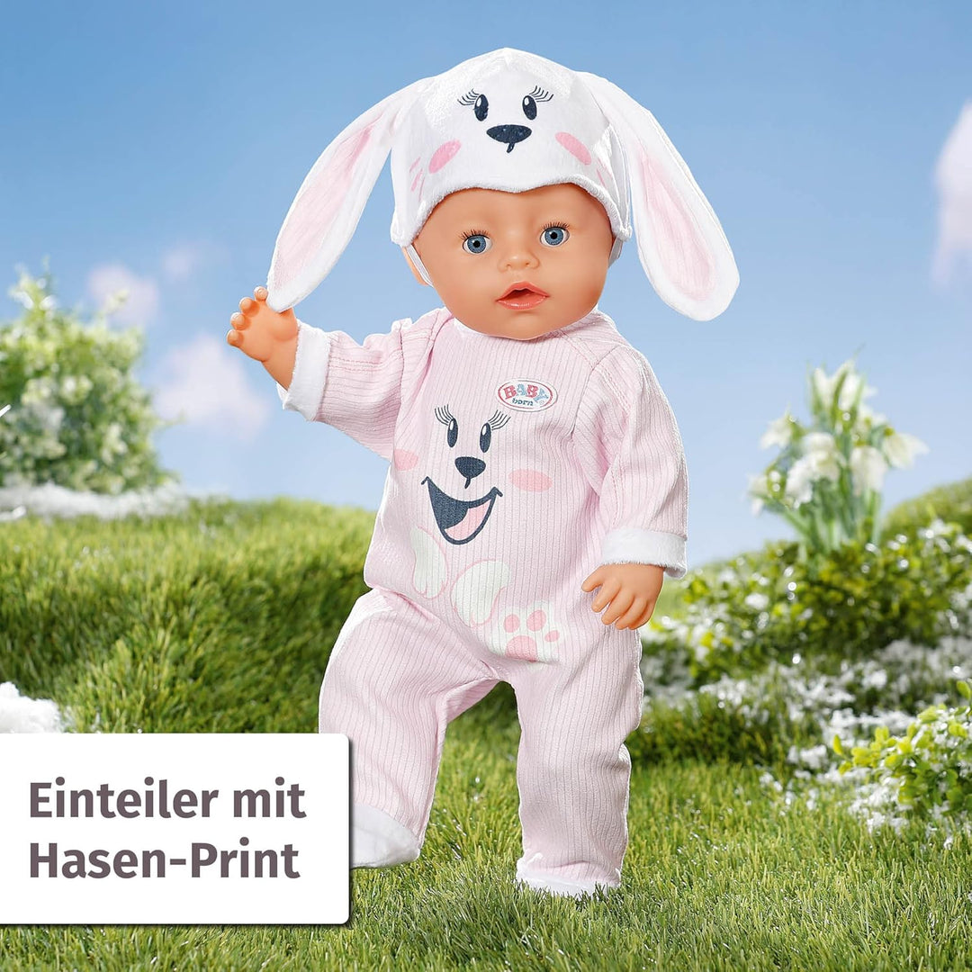 BABY born Häschen Kuschelanzug, Strampelanzug für 43 cm Puppen, 834473 Zapf Creation
