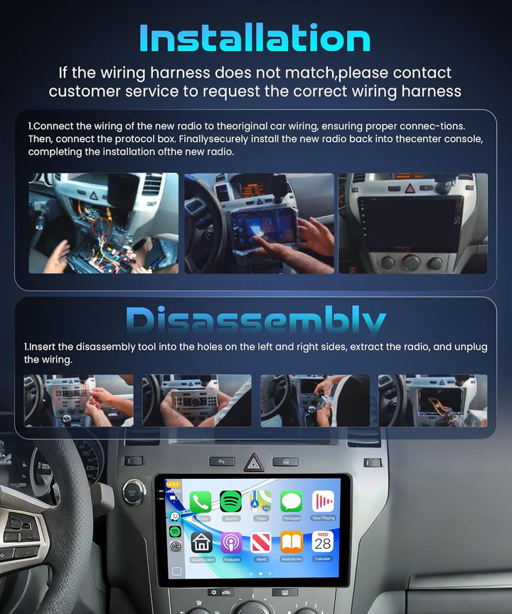 Rimoody 4G+128G Autoradio Android für Opel Zafira/Antara/Astra 2006-2010 9 Zoll Wireless Carplay Bil