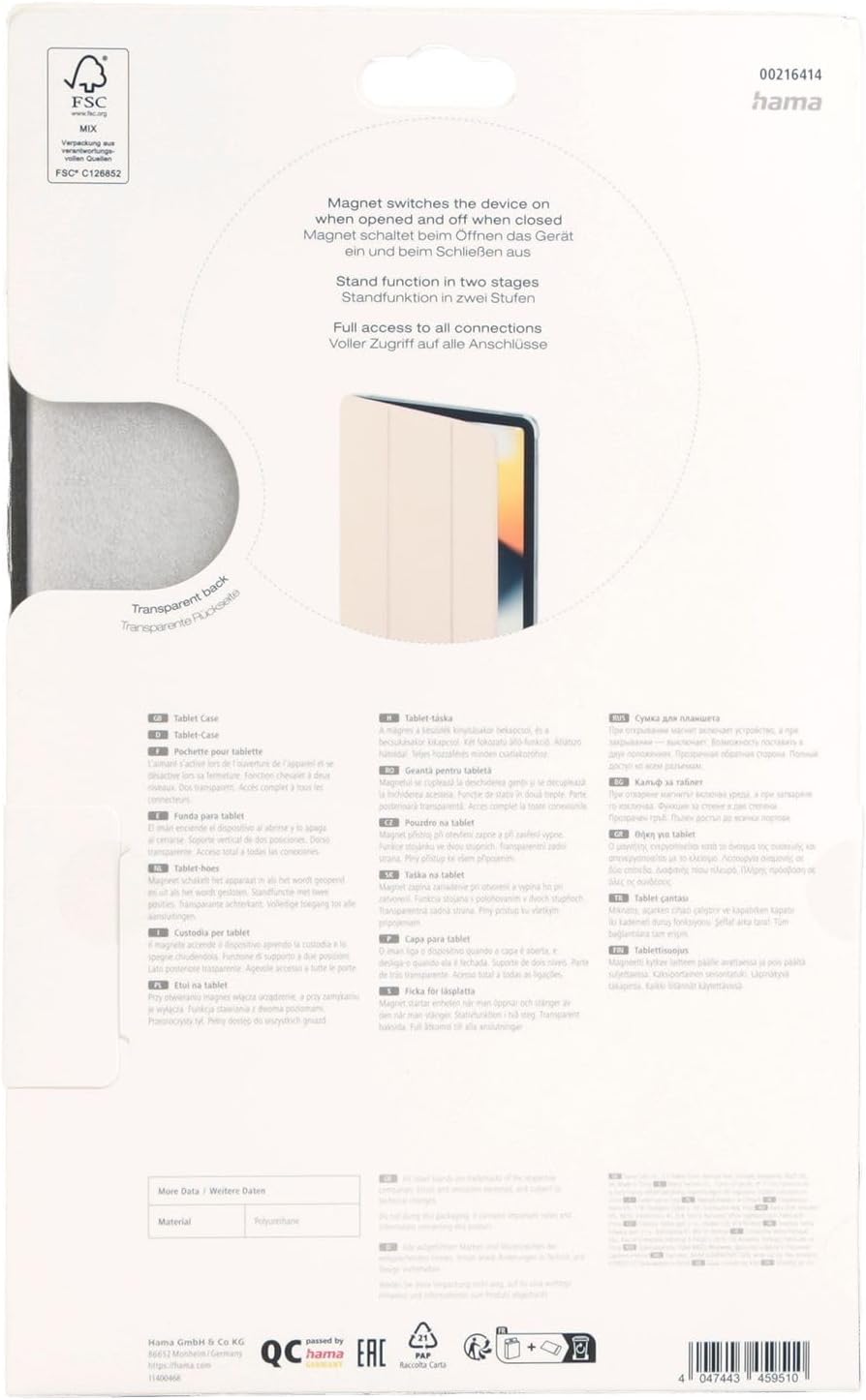 Hama Hülle für iPad Air 4. Generation 2020 / 5. Generation 2022 10,9 Zoll (aufklappbares Case für Ap
