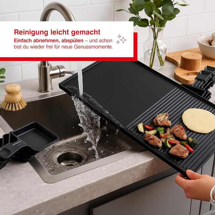 Solis 3-in-1 Combi Grill – Elektro Tischgrill mit Raclette, Grill & Crêpe-Funktion, für bis zu 10 Pe