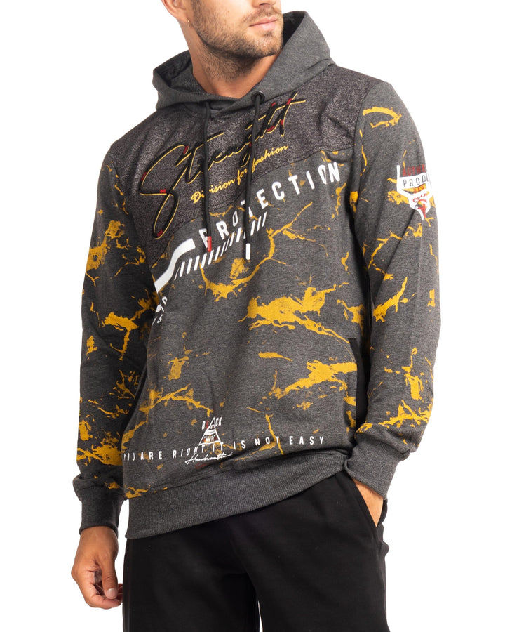 Subliminal Mode Herren-Kapuzen-Sweatshirt, langärmlig, zweifarbig, mit Tasche, lässiger Stil, Basic,
