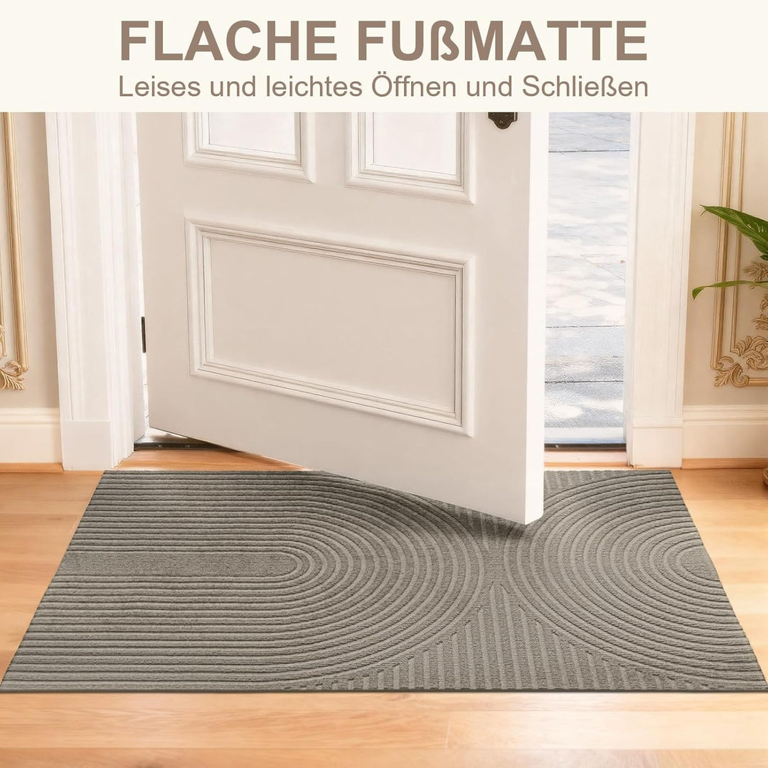 FEOMOS Fussmatte Innen Aussen 50x80cm, Rutschfeste Schmutzfangmatte mit Saugkraft, Fussmatte Waschba