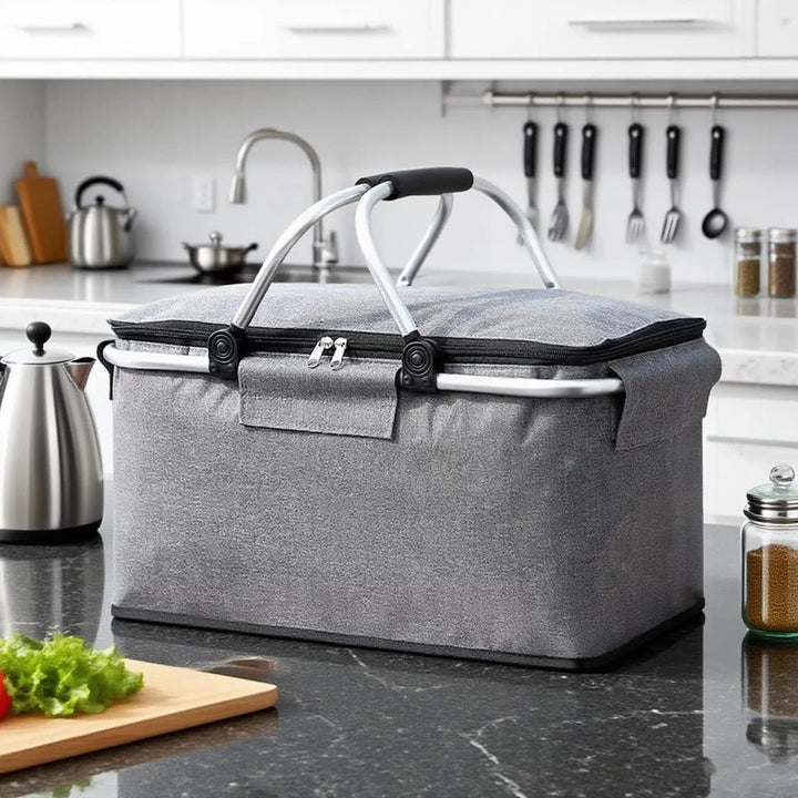Einkaufskorb Faltbar, Einkaufskorb mit Kühlfunktion, Thermo als Picknickkorb,Tragekorb,Kühlbox Tragb