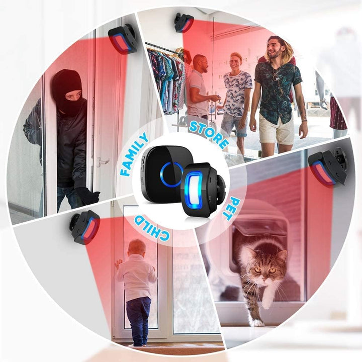 Bewegungsmelder Alarm Durchgangsmelder Funk Türklingel Katzenklingel Erfassungsbereich 4-5M 110° Dra