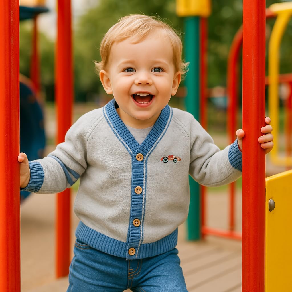 Kleinkind Baby Jungen Strickjacke kleine Jungen V-Ausschnitt Baumwolle Pullover Kinder Lange Ärmel J