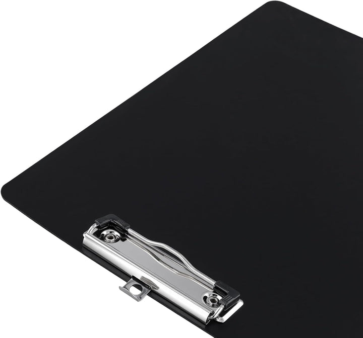 10er Klemmbrett A4, Clipboard A4 Schwarz, Schreibbrett mit Metallklemme und Aufhängeose, Kunststoff