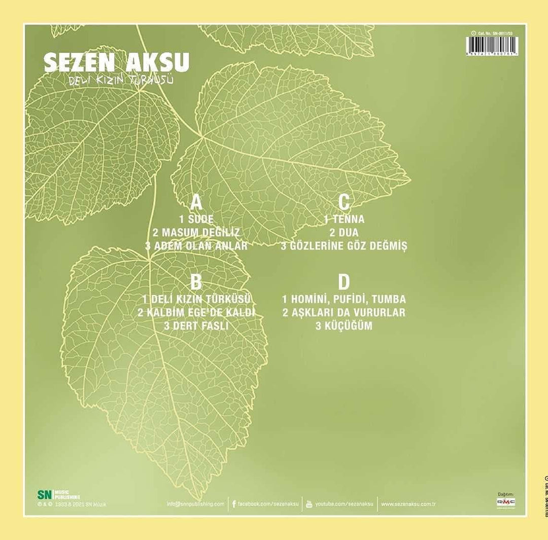 Sezen Aksu Deli Kızın Türküsü 33 Devir Plak ( 2 Plak ) (Schallplatte) Long Play Record Vinly Saisona