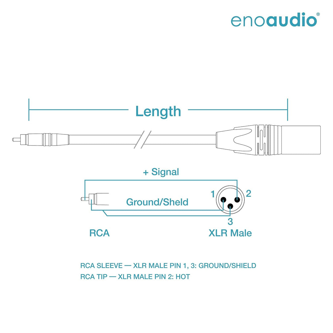 enoaudio Mogami 2534 Quad Professionel Studio Kabel | Neutrik Gold Cinch RCA - XLR male | HiFi, 2,0