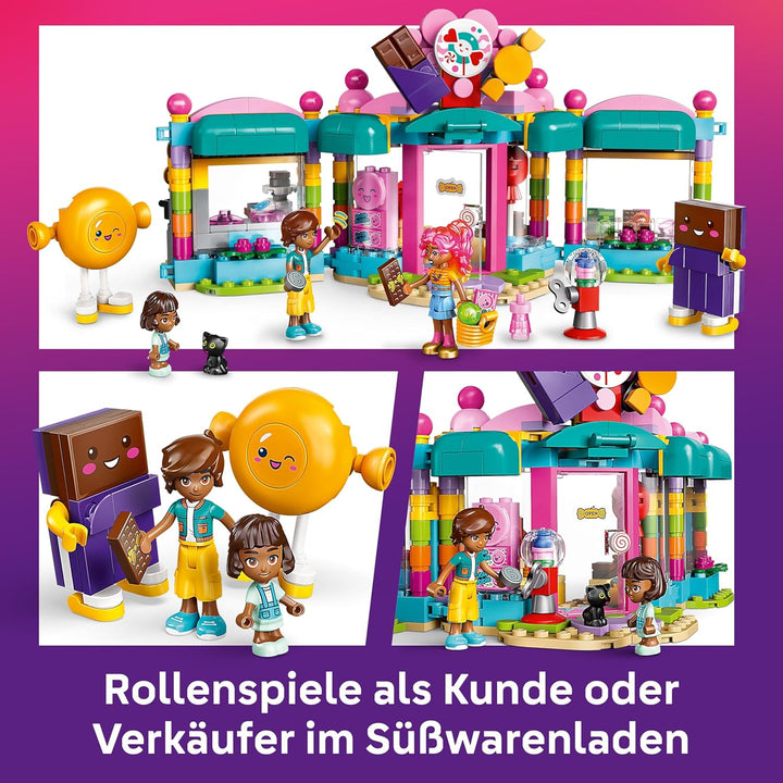 LEGO Friends Heartlake City Süsswarenladen, Spielset für Mädchen ab 6 Jahren, Rollenspiele mit 2 Min