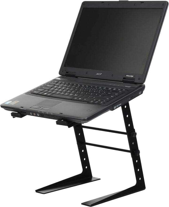 Pronomic LS-100 Laptopständer DJ Notebookstativ Laptop Stand (Höhenverstellbar) Schwarz &amp; Numark HF1