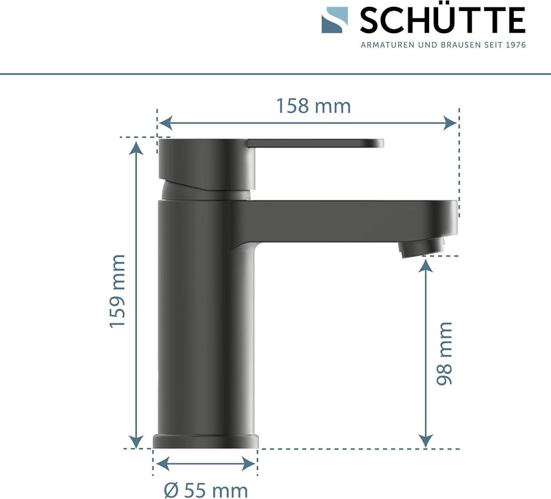 Schütte Elephant Waschtischarmatur, Elegante Mischbatterie inkl. Ablaufventil fürs Badezimmer, Wasse