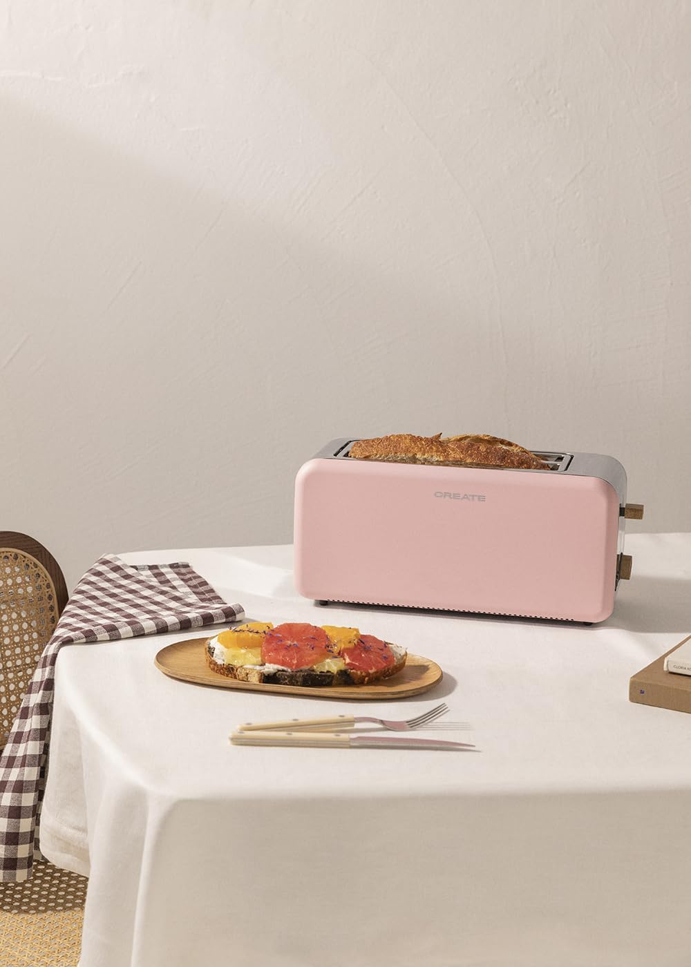 CREATE/PACK TOAST RETRO XL + KETTLE RETRO L/Toaster Pastellrosa mit Wasserkocher Pastellrosa/Wasserk