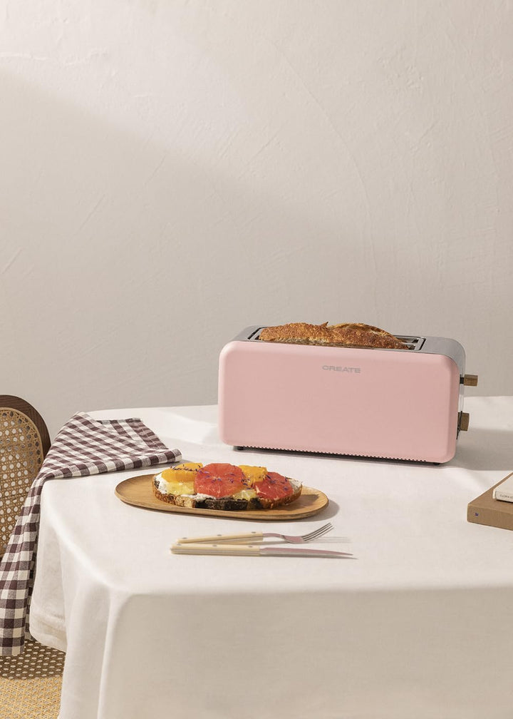 CREATE/PACK TOAST RETRO XL + KETTLE RETRO L/Toaster Pastellrosa mit Wasserkocher Pastellrosa/Wasserk
