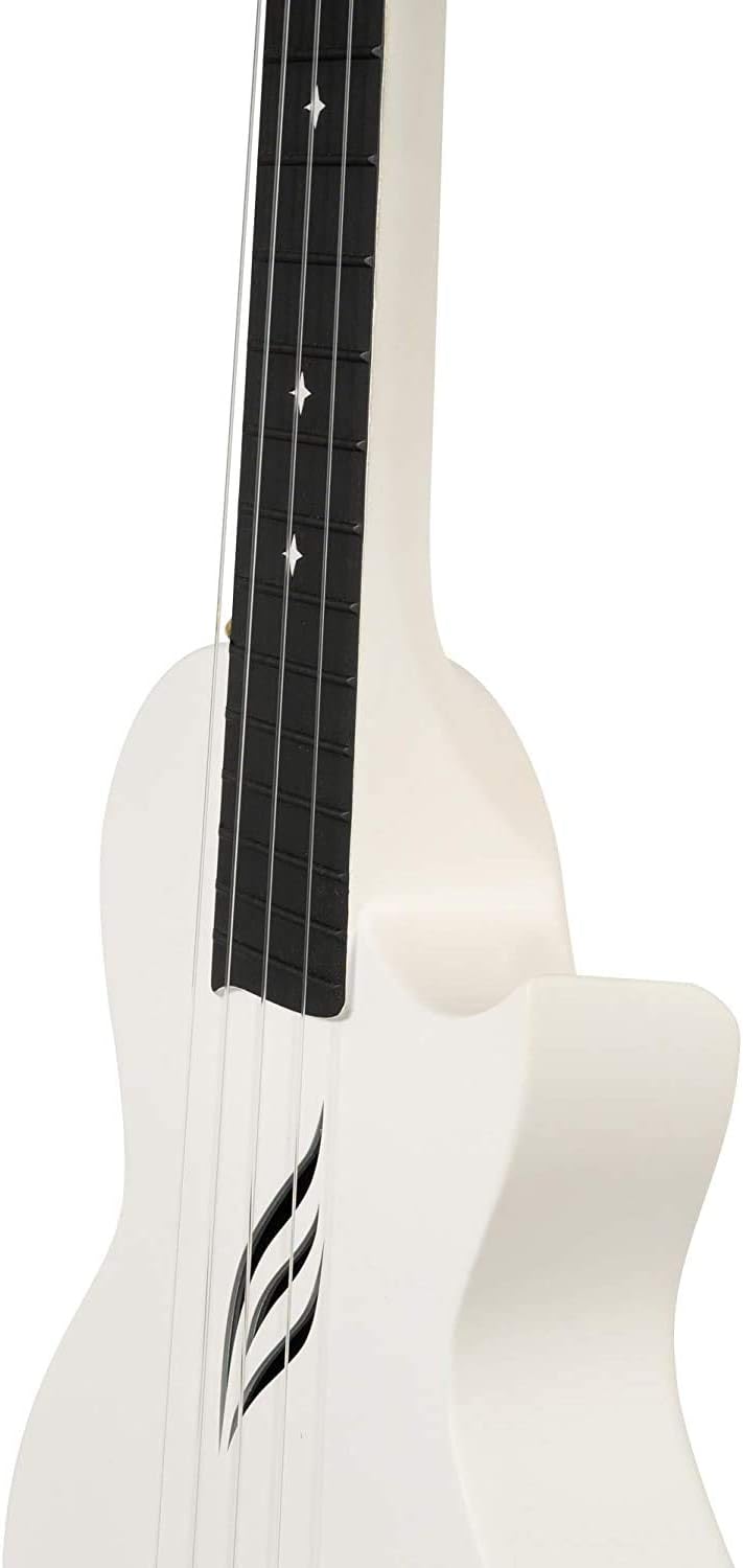 CASCHA Konzert Ukulele Set aus Kohlefaser I Carbon Ukulele Starter Kit mit 3 Plektren Tasche Gurt I