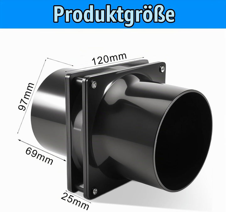 Joycabin 100mm Rohrventilator Abluftventilator Rohrlüfter mit Geschwindigkeitsregler, Rohrventilator