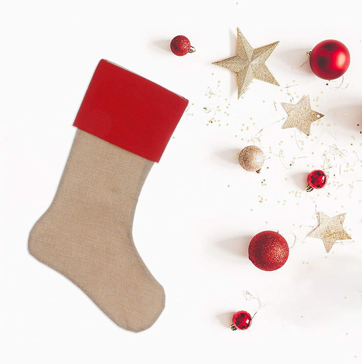 JiJiRuDU Sackleinen Weihnachtsstrumpf 6er Pack, Weihnachten hängende Taschen Weihnachtsfeiertagsstru