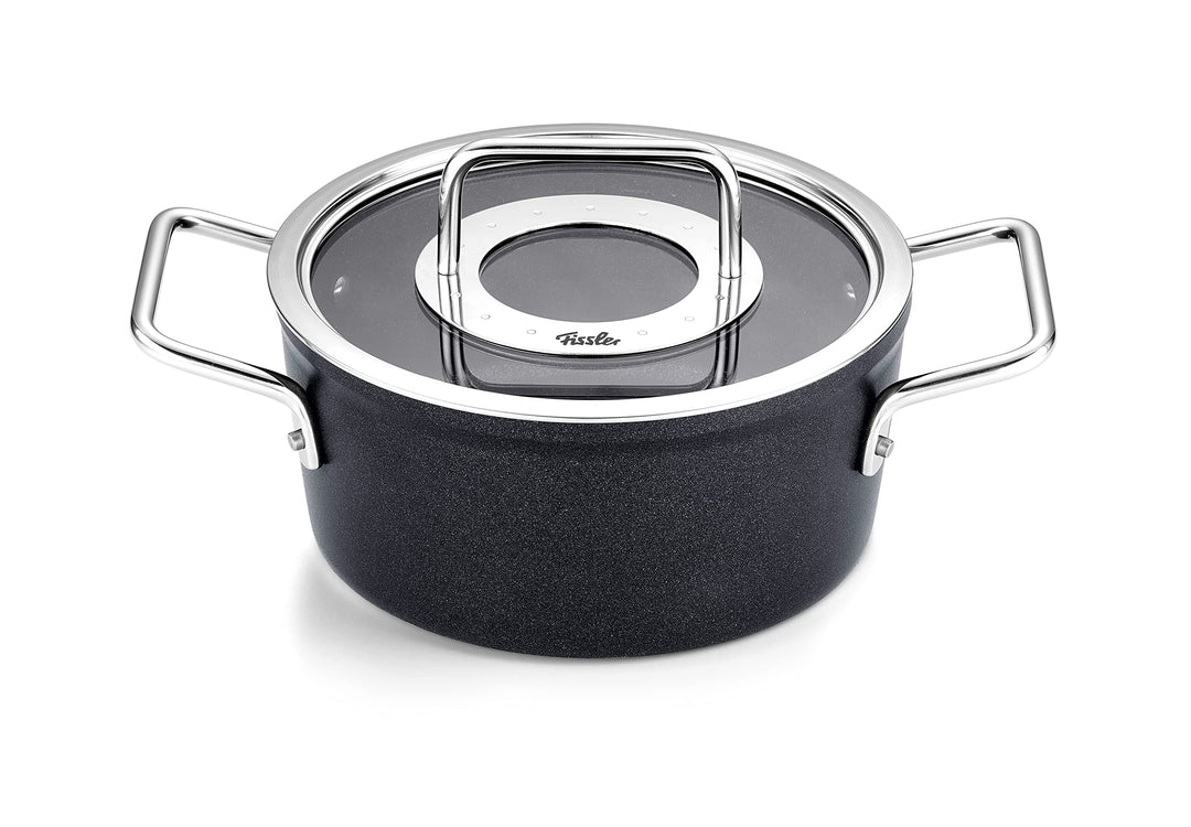 Fissler Adamant/Aluminium-Kochtopf (Ø 18 cm, 2L) Töpfe-beschichtet mit Glas-Deckel, antihaftend - In