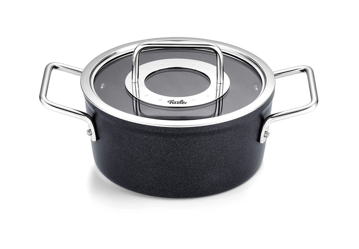 Fissler Adamant/Aluminium-Kochtopf (Ø 18 cm, 2L) Töpfe-beschichtet mit Glas-Deckel, antihaftend - In