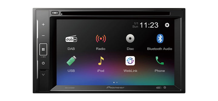 Pioneer AVH-A240DAB-AN 2-DIN-Multimedia Player, 6,2-Zoll ClearType-Touchscreen, Smartphone-Anbindung