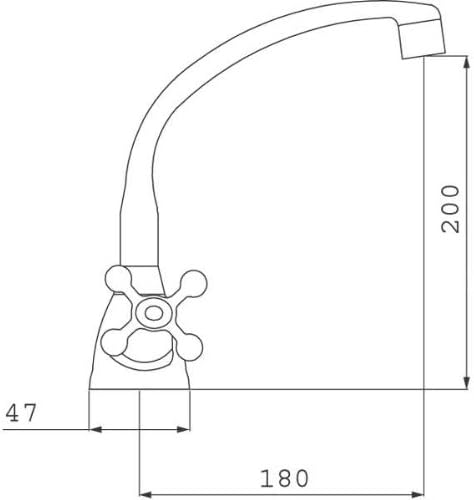 Waschtischarmatur-Retro New-Badarmatur-Hochdruckarmatur-Einlochmischer
