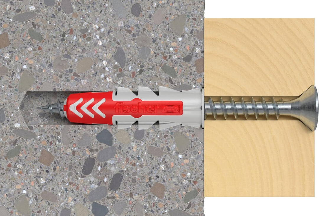 fischer Red-Box DuoPower, Sortimentsbox mit 280 DuoPower Dübeln (30 Stk. 5 x 25, 140 Stk. 6 x 30, 80