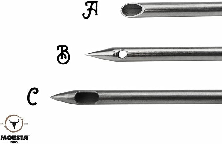 MOESTA-BBQ 10396 Spritze No.1 – Edelstahl Bratenspritze inkl. 5 Nadeln für alle Anwendungen - Edelst