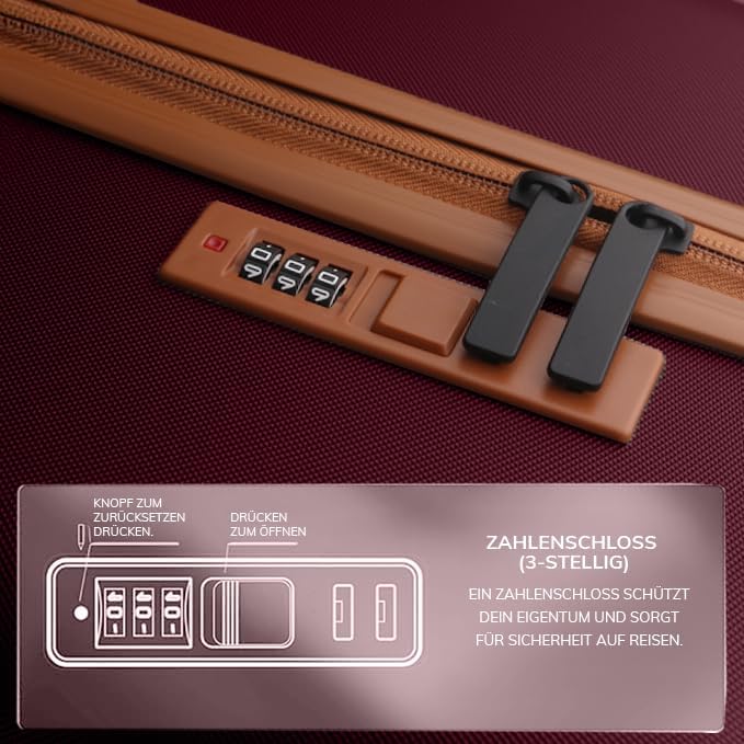 FERGÉ Handgepäck-Koffer Hartschale Milano Bordgepäck Rollkoffer 55 cm Reisekoffer Kabinen-Trolley 4