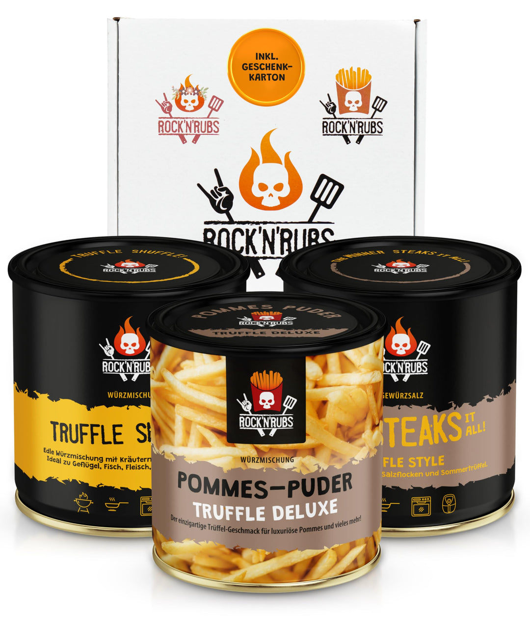 Rock'n'Rubs® Gewürz 3er Set Trüffel (Truffle Shuffle, Truffle Deluxe, Truffle Style) – Gourmet-Genus