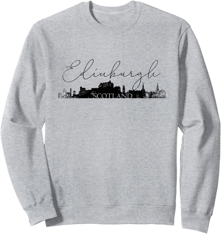 Edinburgh Scotland City Watercolor Skyline Sweatshirt