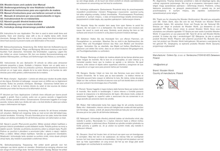 Wooden World Aufbewahrungsbox aus schlichtem Holz mit 4 Schubladen