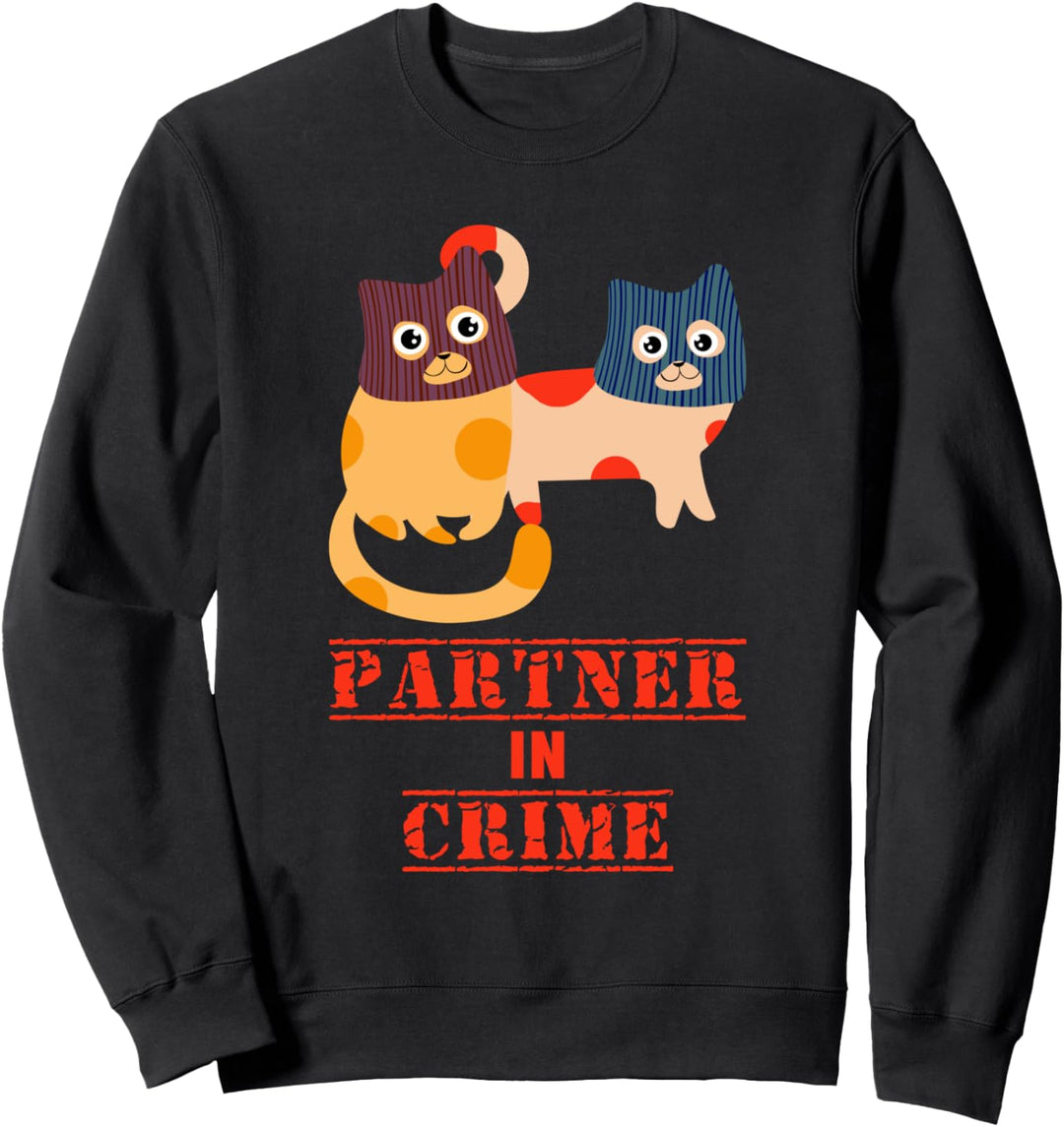 Komplize Mittäter Maske Katzen Katze Haustier Bandit Sweatshirt