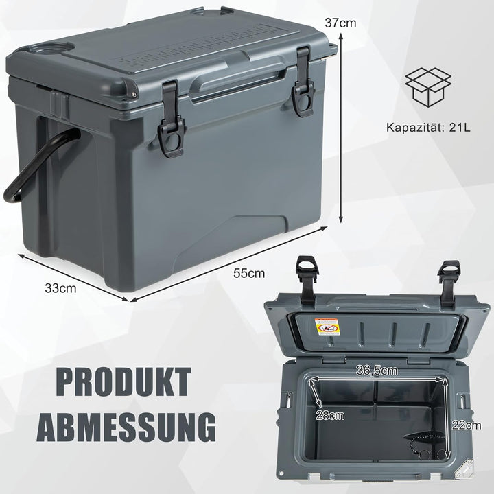COSTWAY 21L Isolierbox Kühlbox tragbar, Wärmebehälter mit Flaschenöffner und Griff, Thermobox Speise