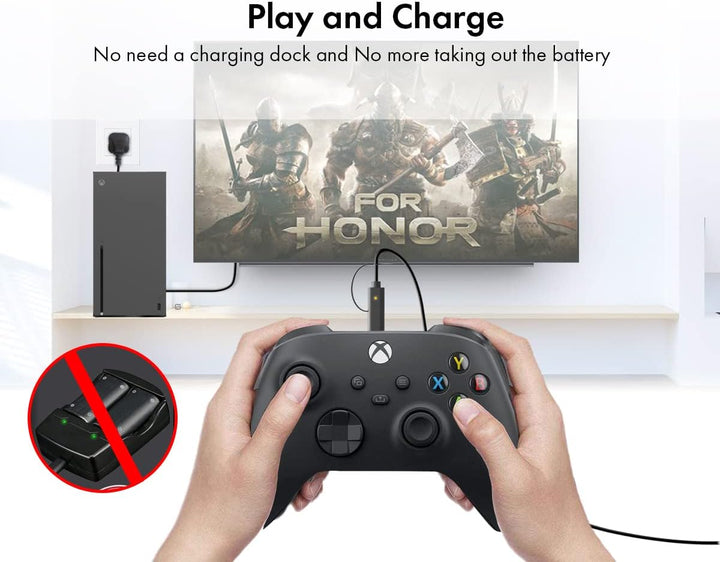 ElecGear Wiederaufladbare Lithium Ionen Akku für Xbox Controller, 1200mAh Li-Ion Batterien für Xbox