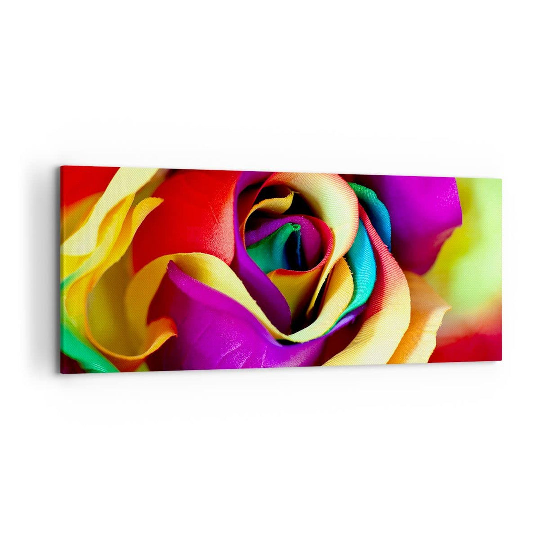 Wandbilder Dekoration Wohnzimmer Blume Farbe Rose Panorama Bilder auf Leinwand 120x50cm Leinwandbild