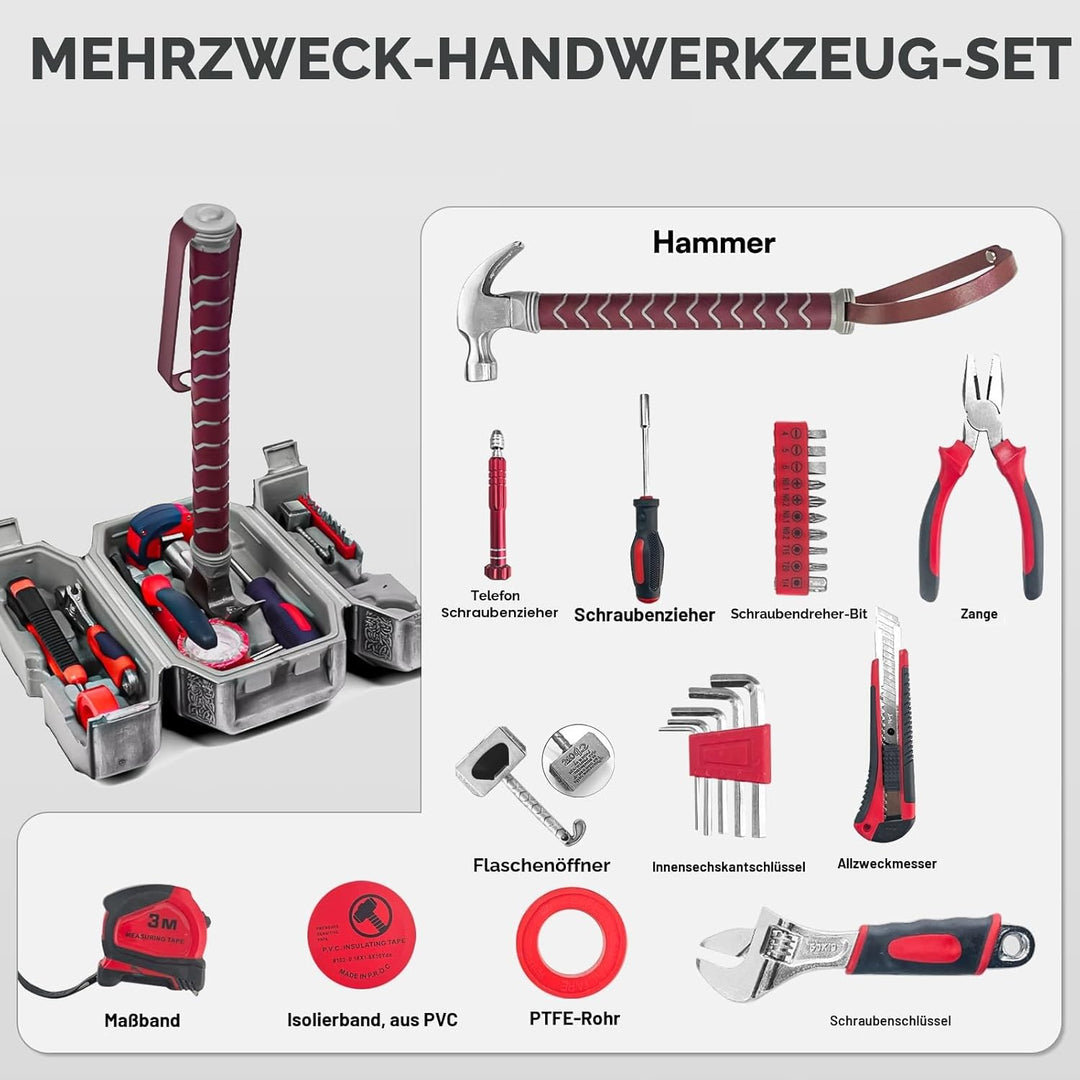 Hammer Tool Box Home Repair Tool Set Multifunctional Hand Hammer Tool Accessories Set for DIY and Ca
