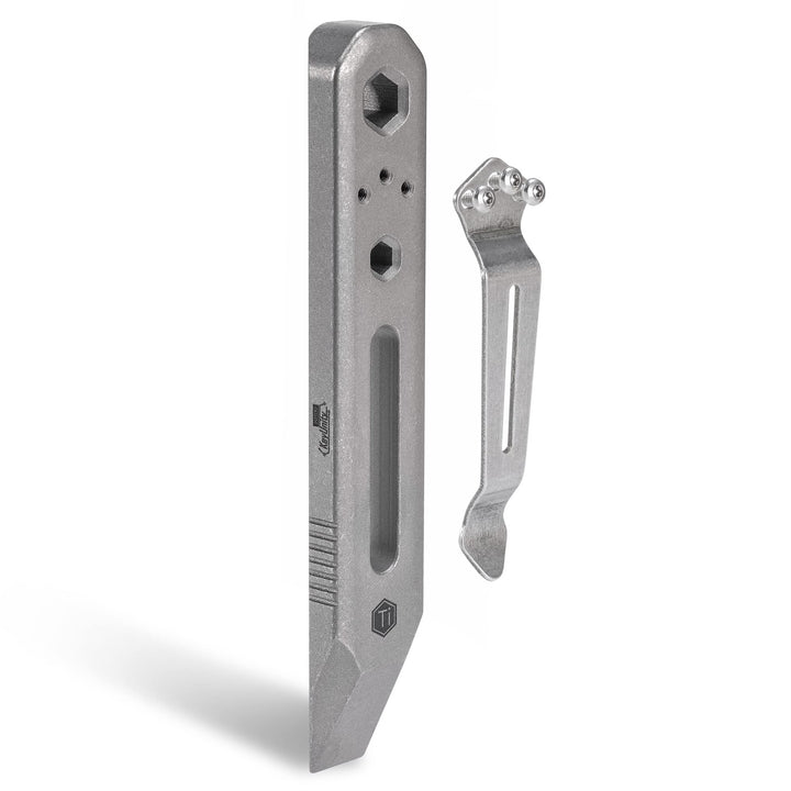 KeyUnity KR00 Titanium EDC Brecheisen-Multiwerkzeug mit Schraubendreher und Taschenclip