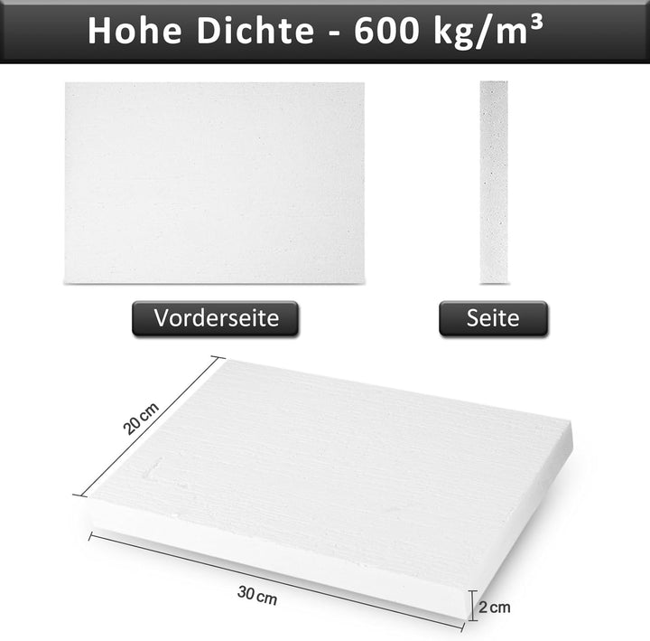 BXI Keramikfaser-Wärmedämmplatte, 30 x 20 cm, Dicke: 2 cm, 1 Stück, anorganisch, schwer entflammbar,