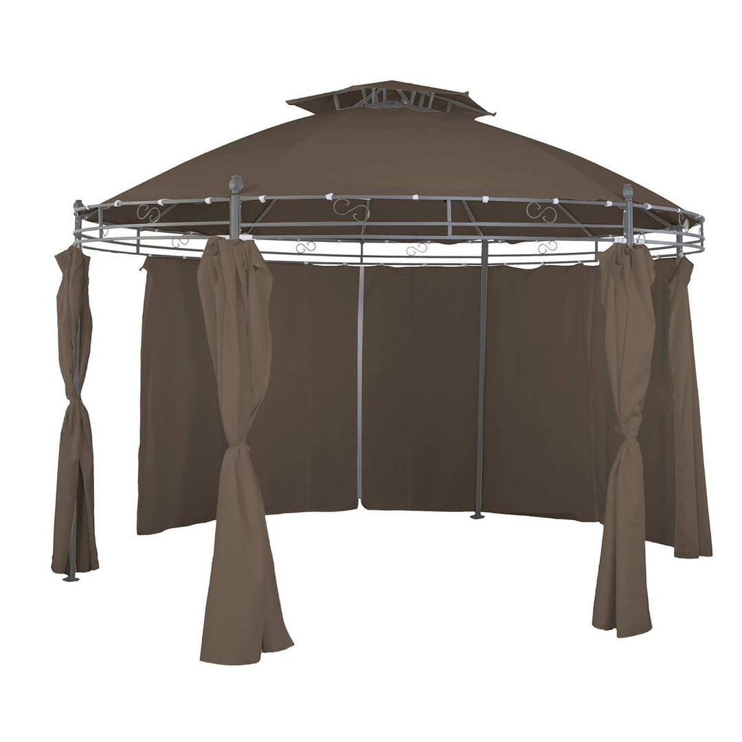 Linder Ersatzdach für Pavillon rund Ø3,5m beige, rot, grau oder Taupe wasserdicht Dach, Farbe:Taupe,