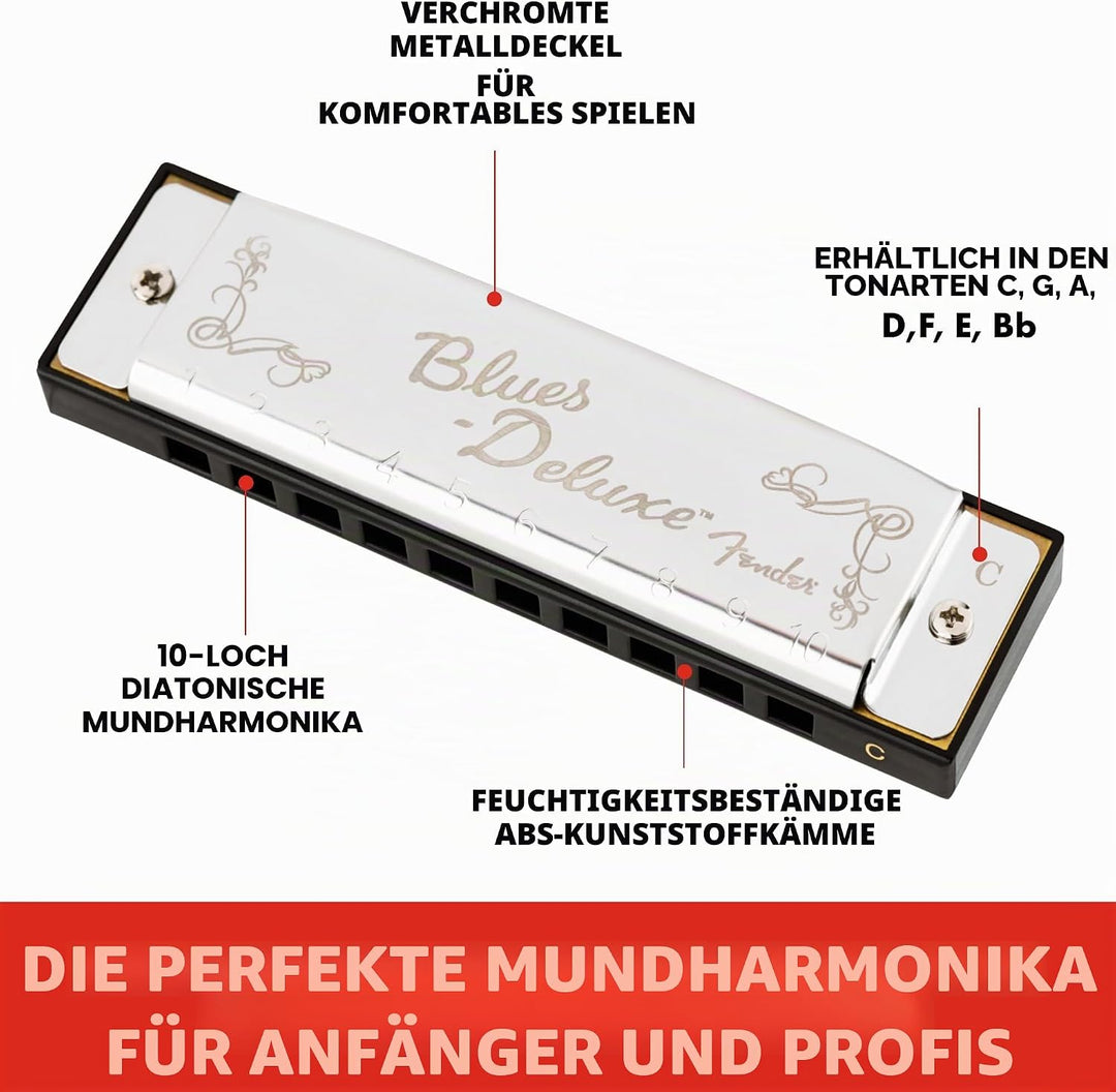 Fender© Blues Deluxe Harmonica, 3-Pack