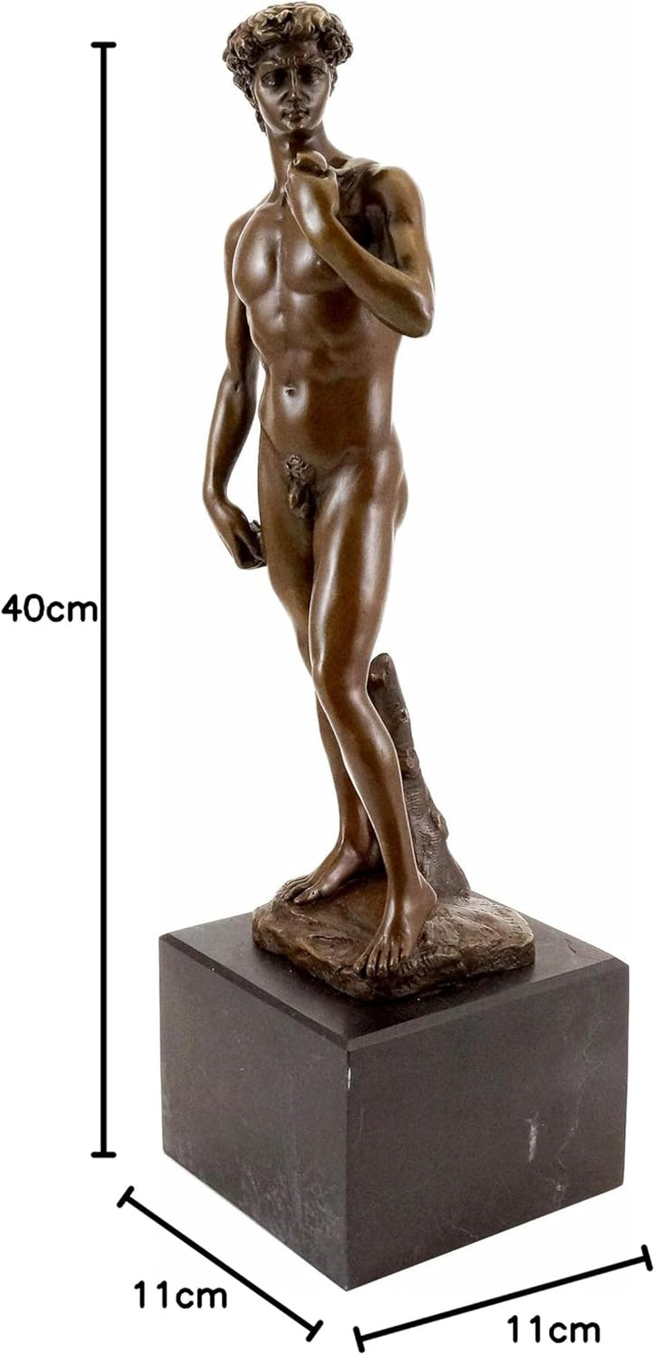 Kunst & Ambiente - Bronzefigur der Hochrenaissance - David von Michelangelo - Römische Skulptur - Fl