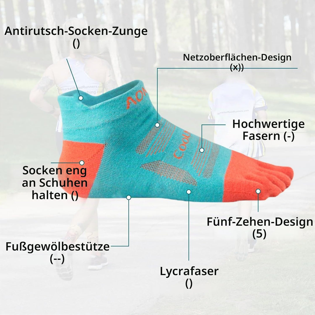 TRIWONDER Zehensocken für Herren, Damen, Adult Socken, Atmungsaktiv Sportsocken, Fünf Finger Socken