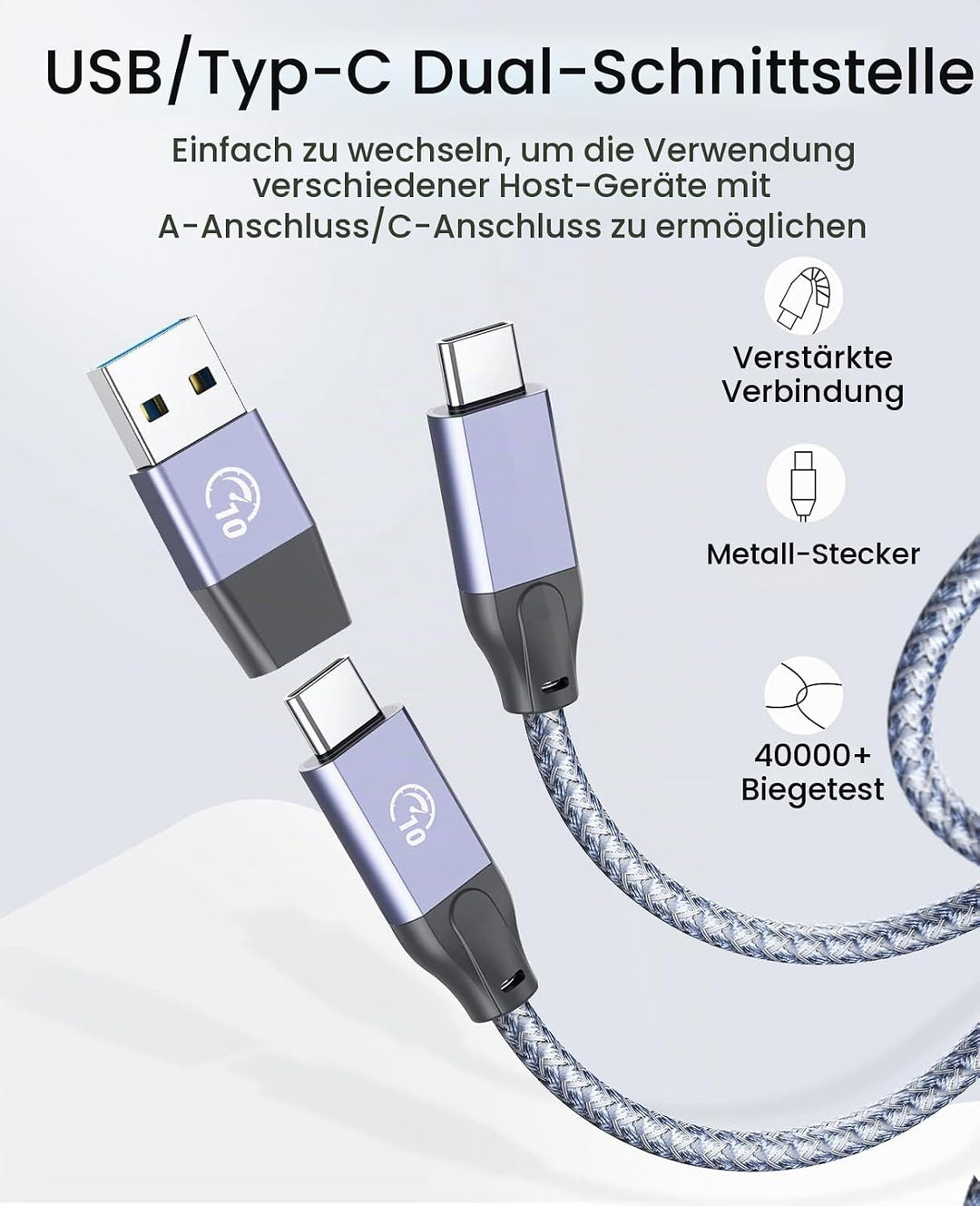 USB C Hub, ORICO USB C 3.2 GEN 1 Hub 5Gbps, 4-Port Aluminium USB Verteiler mit 0.5M USB C Kabel, USB