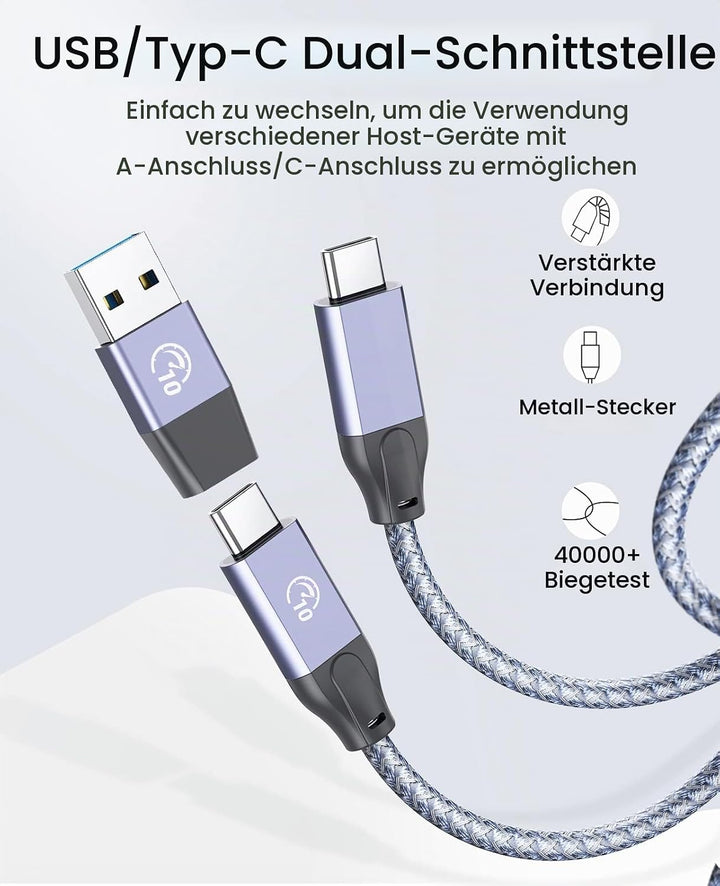 USB C Hub, ORICO USB C 3.2 GEN 1 Hub 5Gbps, 4-Port Aluminium USB Verteiler mit 0.5M USB C Kabel, USB